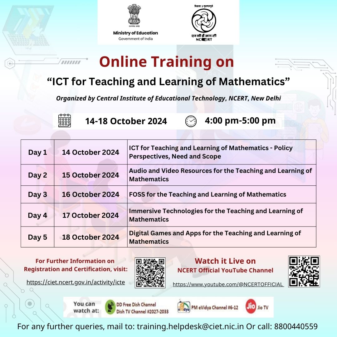 ICT for Teaching and Learning of Mathematics Image